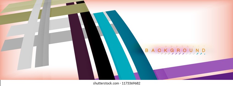 Farbstreifen und -linien, abstrakter geometrischer Hintergrund, Vektormoderne Vorlage