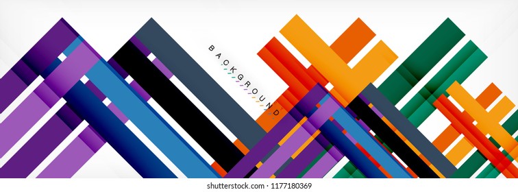 Color stripes and lines, geometric abstract background, vector modern template