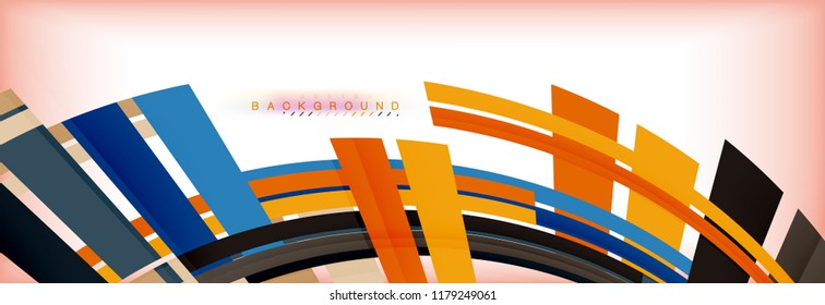 Color stripes and lines, geometric abstract background, vector modern template