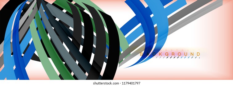 Color stripes and lines, geometric abstract background, vector modern template