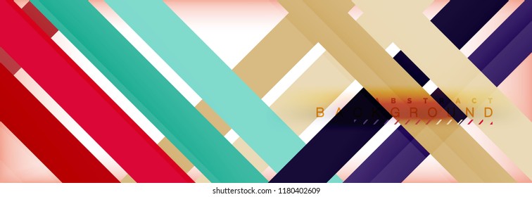 Color stripes and lines, geometric abstract background, vector modern template