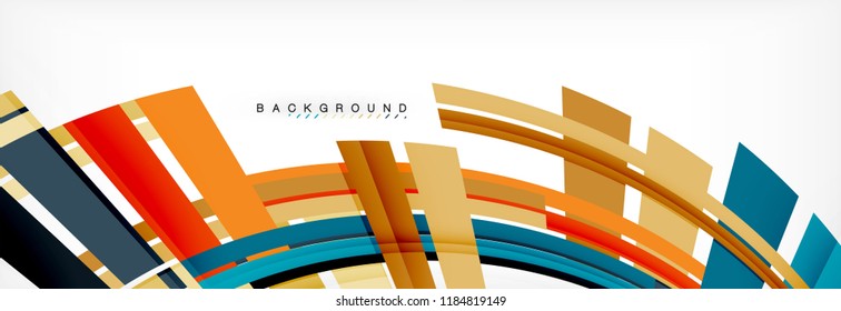 Color stripes and lines, geometric abstract background, vector modern template