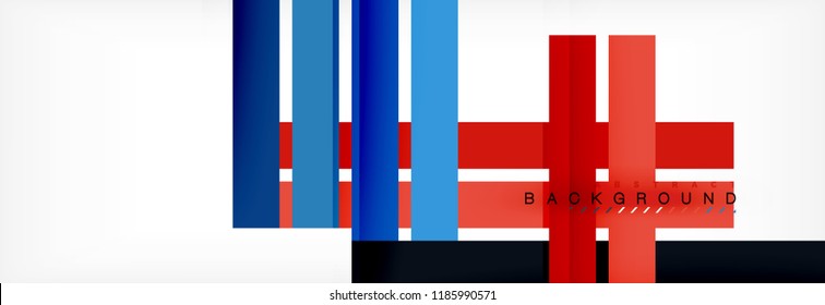 Bandas y líneas de color, fondo abstracto geométrico, plantilla vectorial moderna