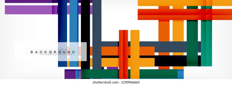 Color stripes and lines, geometric abstract background, vector modern template