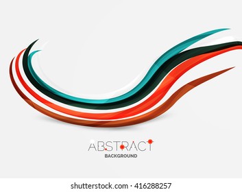 Color stripes with shiny light effects, wave line abstract background - color curve lines in motion concept and with light and shadow effects. Presentation banner and business card message design