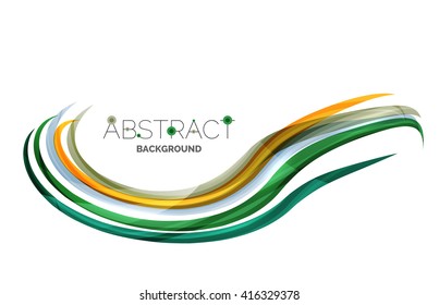 Bandas de color con efectos luminosos brillantes, fondo abstracto de línea de onda - líneas de curva de color en el concepto de movimiento y con efectos de luz y sombra. Pancarta de presentación y diseño de mensajes de tarjeta de visita