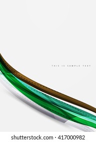 Color stripes with shiny light effects, wave line abstract background - color curve lines in motion concept and with light and shadow effects. Presentation banner and business card message design