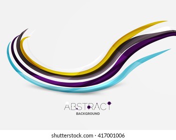 Color stripes with shiny light effects, wave line abstract background - color curve lines in motion concept and with light and shadow effects. Presentation banner and business card message design