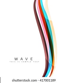 Color stripes with shiny light effects, wave line abstract background - color curve lines in motion concept and with light and shadow effects. Presentation banner and business card message design