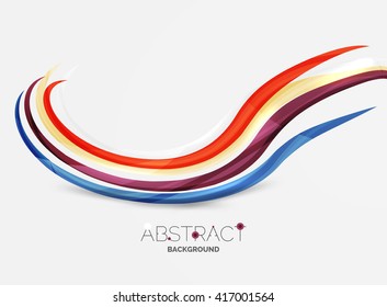 Color stripes with shiny light effects, wave line abstract background - color curve lines in motion concept and with light and shadow effects. Presentation banner and business card message design