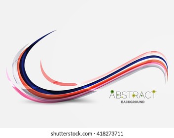 Bandas de color con efectos luminosos brillantes, fondo abstracto de línea de onda - líneas de curva de color en el concepto de movimiento y con efectos de luz y sombra. Pancarta de presentación y diseño de mensajes de tarjeta de visita