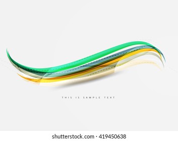 Color stripes with shiny light effects, wave line abstract background - color curve lines in motion concept and with light and shadow effects. Presentation banner and business card message design