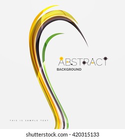 Color stripes with shiny light effects, wave line abstract background - color curve lines in motion concept and with light and shadow effects. Presentation banner and business card message design