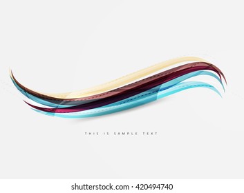 Bandas de color con efectos luminosos brillantes, fondo abstracto de línea de onda - líneas de curva de color en el concepto de movimiento y con efectos de luz y sombra. Pancarta de presentación y diseño de mensajes de tarjeta de visita
