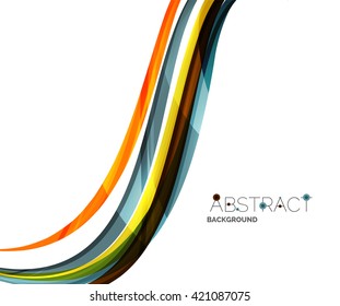 Color stripes with shiny light effects, wave line abstract background - color curve lines in motion concept and with light and shadow effects. Presentation banner and business card message design