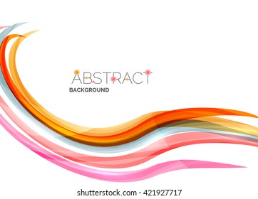 Bandas de color con efectos luminosos brillantes, fondo abstracto de línea de onda - líneas de curva de color en el concepto de movimiento y con efectos de luz y sombra. Pancarta de presentación y diseño de mensajes de tarjeta de visita