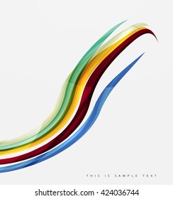 Color stripes with shiny light effects, wave line abstract background - color curve lines in motion concept and with light and shadow effects. Presentation banner and business card message design