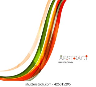 Color stripes with shiny light effects, wave line abstract background - color curve lines in motion concept and with light and shadow effects. Presentation banner and business card message design