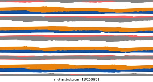 Color Strips. Simpless. Vector Watercolor. Hand Drawn Lines in Watercolor Style. Grunge Stripes with Painted Brush Strokes.  Cloth, Textile Design, Linen, Fabric.