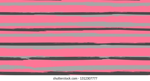 Color Strips. Simpless. Vector Watercolor.  Fashionable Hand Lines. Grunge Stripes with Painted Brush Strokes.  Suitable for Textile Printing, Packaging.