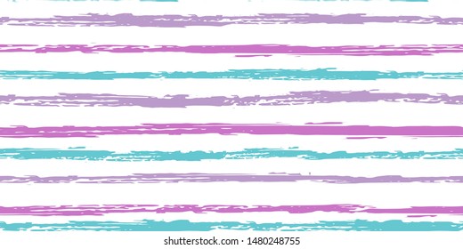 Color Strips. Simpless. Vector Watercolor.  Fashionable Hand Lines. Grunge Stripes with Painted Brush Strokes.  Cloth, Textile Design, Linen, Fabric.