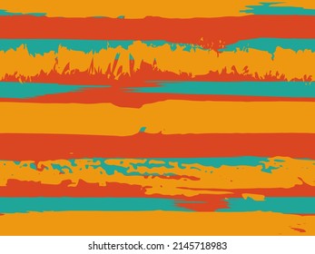 Color Strips. Simpless. Vector Watercolor. Fashionable Hand Lines. Grunge Texture. Cloth, Textile Design, Linen, Fabric.