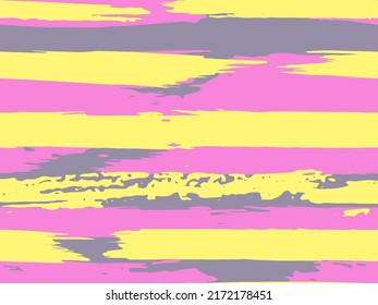 Color Strips. Simpless. Vector Watercolor. Fashionable Hand Lines. Grunge Texture. Cloth, Textile Design, Linen, Fabric.