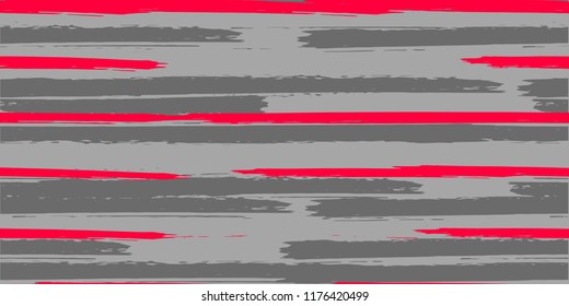 Color Strips. Simpless. Watercolor Striped Fashion Print Design.  Fashionable Hand Lines. Grunge Texture.  Cloth, Textile Design, Linen, Fabric.