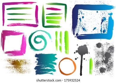 Color strokes, scope and spray paint .