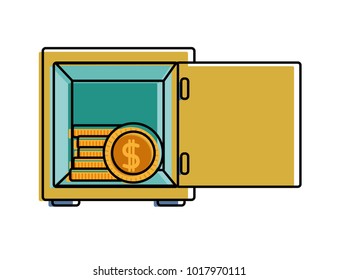 color strong box object with shield security