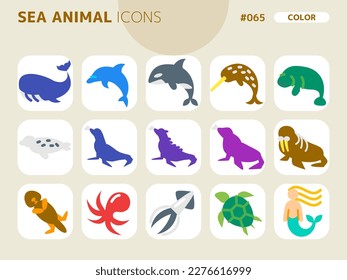 color style icon set related to sea mammal_065