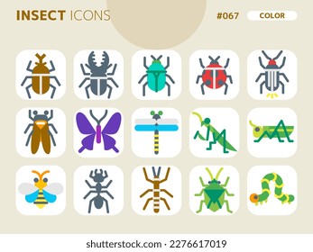 color style icon set related to insect_067