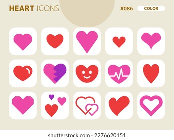 color style icon set related to heart_086