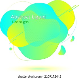 Color substance and drops, abstract liquid design vector. Dynamic colored shapes and watercolor forms., logo or emblem and banner template or mockup, flowing fluid