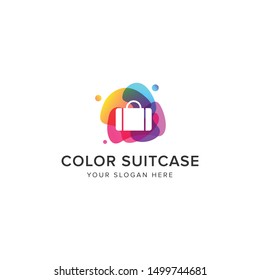 Color Suitcase Logo Vector Icon