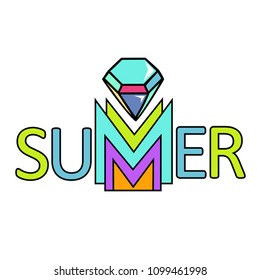 color summer vector sticker 