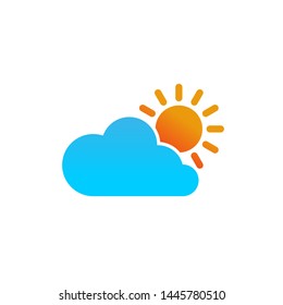 Color Sun cloud icon isolated on background. Modern flat pictogram, business, marketing, internet concept. Trendy Simple vector symbol for web site design or button to mobile app. Logo illustration.