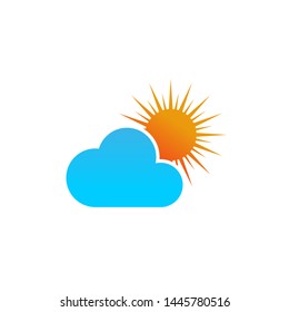 Color Sun cloud icon isolated on background. Modern flat pictogram, business, marketing, internet concept. Trendy Simple vector symbol for web site design or button to mobile app. Logo illustration.