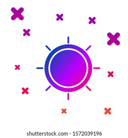 Color Sun icon isolated on white background. Gradient random dynamic shapes. Vector Illustration