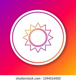 Color Sun line icon isolated on color background. Circle white button. Vector Illustration