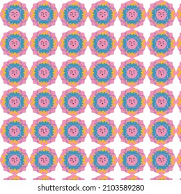 color sun moon face design print pattern 