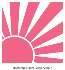 Color sun with sunlight rays japanese style icon on white background flat vector design
