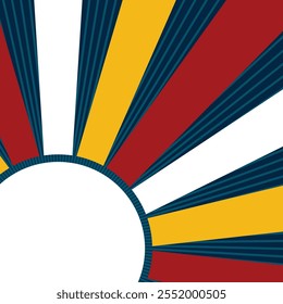 Color sun with sunlight rays japanese style icon on white background flat vector design