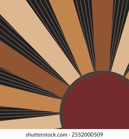 Color sun with sunlight rays japanese style icon on white background flat vector design