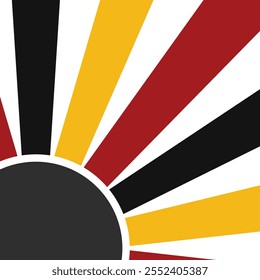 Color sun with sunlight rays japanese style icon on white background flat vector design