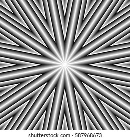 Color sunbeam. Surface pattern design with symmetrical lines ornament. Striped motif. Sun rays wallpaper. Digital paper for page fills, web designing, textile print. Vector art illustration.