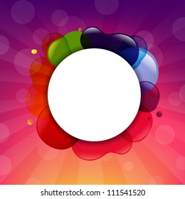 Color Sunburst With Speech Bubble, Vector Illustration