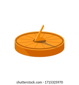 Color sundial icon in cartoon style on white background