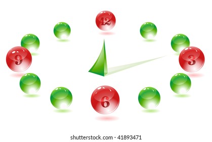 color sundial, vector illustration
