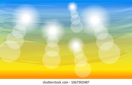 Color sunny summer background. Blue, sunny natural background